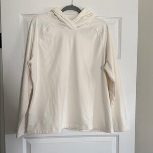 Eddie Bauer Cream Women's Brush fleece pullover hoodie